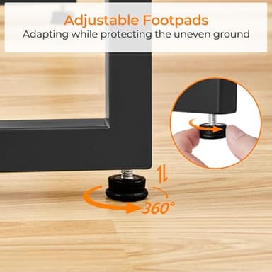 Yaheetech Coffee Table, Tempered Glass Coffee Table, Modern Simple Center Tables w/Geometric-Inspired Design & Metal-Frame & Easy Assembly & Open Storage Shelf for Living Room, Office, Black - Image 7