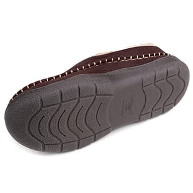 Zigzagger Men's Slip On Moccasin Slippers, Indoor/Outdoor Warm Fuzzy Comfy House Shoes, Fluffy Wide Loafer Slippers,Coffee, 10.5 D(M) US - Image 4