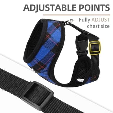 PUPTECK Soft Mesh Dog Harness and Leash Set Pet Puppy Cat Comfort Padded Vest No Pull Harnesses, Navy Blue, M - Image 3