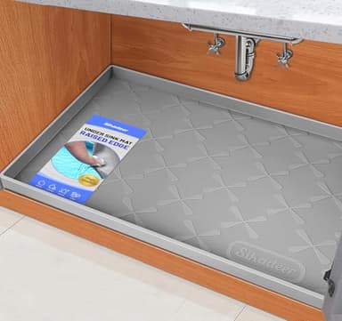 SIKADEER 34" x 22" Under Sink Mat Waterproof, Silicone Mat Kitchen Drawer Shelf and Cabinet Liner, Sink Protector for Kitchen Organizers and Storage, Boot Tray Pet Food Mats - Image 1