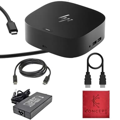Koncept 5TW10AA / 5TW10UT / 5TW10AA#ABB for HP Replacement Docking Station for Laptop Dual Monitor Bundle - 1 Year Warranty - USB-C Dock G5 - with 120W, HDMI, DP Cable (Renewed) - Image 1