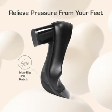 DREAM PAIRS Women's Pumps Low Chunky Block Heel Dress Shoes Closed Round Toe Comfortable Heels,Size 8,Black-Pat,SDPU2462W - Image 5
