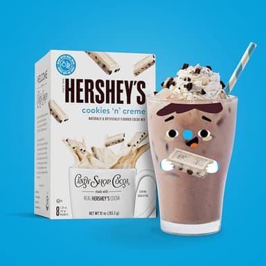 Candy Shop Cocoa HERSHEY'S COOKIES 'N' CREME Cocoa Mix, Hot Chocolate, Make Hot or Iced Cocoa, Made With Real Milk, Gluten Free, 1.25 oz Packet (24 count) - Image 3