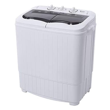 Compact Portable Washing Machine – Mini Twin Tub Washer with Built-in Drain Pump, 14.3lbs Semi-Automatic Spin Dryer, Ideal for Camping, Apartments, Dorms, College Rooms and Small Spaces, Gray - Image 1