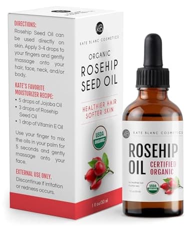 Kate Blanc Cosmetics Rosehip Oil for Face & Softer Glowing Skin (1oz, Organic, Pure, Cold Pressed) Rosehip Seed Face Oil for Facial & Gua Sha Massage - Image 9