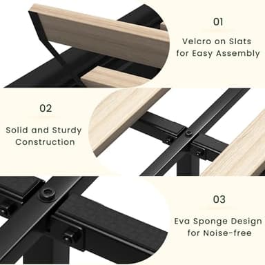 LARMACE Queen Size Platform Bed Frame with 4 Storage Drawers and Tufted Headboard Velvet Upholstered Bed Frame with Heavy Duty Wood Slats, No Box Spring Needed, Easy Assembly, Black - Image 6