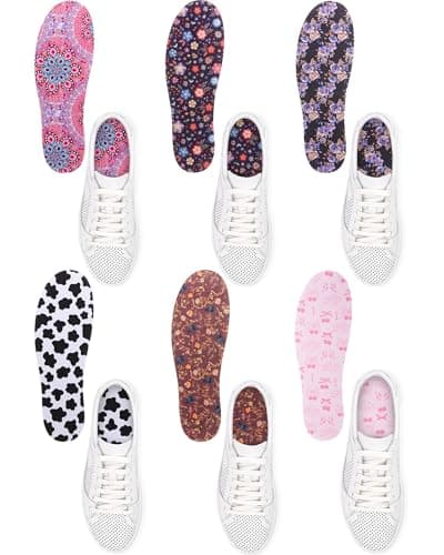 Velmitten 6 Pairs No Show Socks Sockless Shoe Liner Washable Barefoot Shoe Insoles No Slipping Inserts for Women Man (Vibrant Style) - Image 1