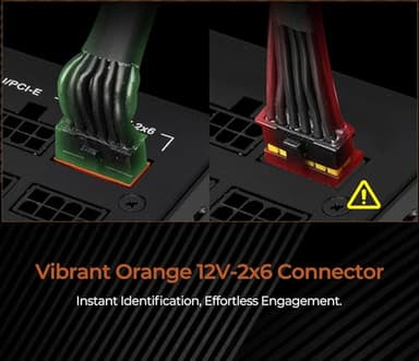 Rosewill VMG 1000W 80+ Gold, ATX 3.0 & 3.1 Compatible, Full Modular Low-Noise Power Supply, PCIe 5.1 12V-2x6 Connector, 100% Japanese Capacitor, 120mm FDB Silent Fan - 5 Year Warranty - Image 3