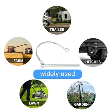 yolmooat 2Pack Premium Trailer Hitch Pin, Trailer Pin,Professional Trailer Coupler Pins for Farm,Trailer,Hitches,Lawn Use,Size 1/4" x 3.2"(6.3mm x 80mm) - Image 5