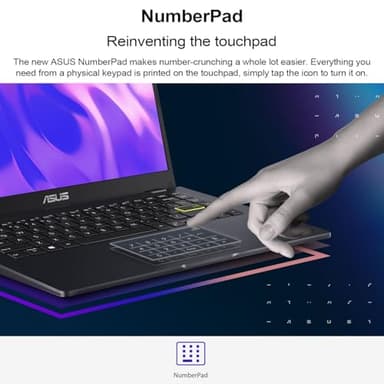 ASUS 14" Laptop, 14" FHD Display, Intel Celeron N4500, 4GB Memory, 64GB eMMC, Touchpad, Webcam, HDMI, Wi-Fi, Windows 11 Home, Quiet Blue (Renewed) - Image 4