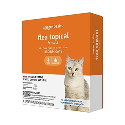 Amazon Basics Topical Flea Treatment for Medium Cats (5-9 Pounds), 4 Count (Previously Solimo) - Image 1
