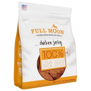 Full Moon Chicken Jerky Healthy All Natural Dog Treats Human Grade Made in USA Grain Free, 1.5 Pound (Pack of 1) - Image 1