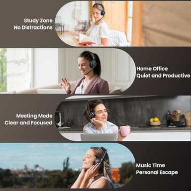 Dytole Bluetooth 5.3 Headset, Wireless Headset with Mic for Work (AI Noise Cancelling), Wireless Headphones with Mic & USB Dongle, 65H & Mute Function, Fit for PC/Call Center/Computer/Laptop/Teams - Image 7