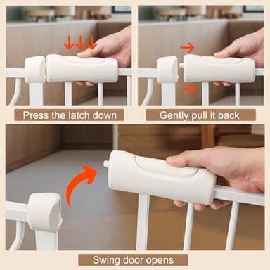 Extra Wide Baby Gate with Door Pressure Mounted 66.92-71.65 Inch,Child Baby Gates for Doorways No Drilling,Walk Through Dog Gate Indoor for The House Kitchen Stairs,White - Image 3