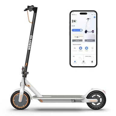 WERHY Electric Scooter for Adults, with 350W Powerful Motor, 12 Miles Range, 19 MPH Top Speed, with 8.5" Solid Tires, Foldable E Scooter with Dual Braking Systems and APP Control - Image 1