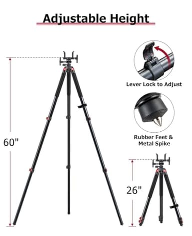 Trakiom Clamping Tripod Rest with Sturdy Aluminum Frame, Lightweight, Provides Stability, Adjustable Legs, and Hands-Free Operation for Outdoors - Image 5