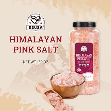 52USA Himalayan Pink Salt, Coarse Grain, 39 oz (2.4 LB), Pink Himalayan Sea Salt, Kosher Salt, Sea Salt for Grinder Refill, Himalayan Salt - Image 4