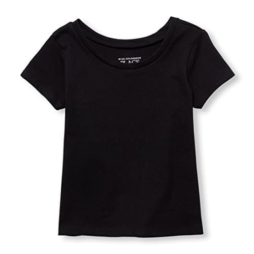 The Children's Place girls Basic Long Sleeve Layering Tee Shirt, Black, 12-18 Months US