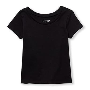 The Children's Place girls Basic Long Sleeve Layering Tee Shirt, Black, 12-18 Months US
