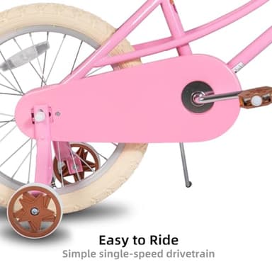 JOYSTAR 18 inch Girls Bike Ages 5-8 Years Old Kids (43"-59" Tall), Kids Bike with Training Wheels & Basket, Kids' Bicycle Pink - Image 6