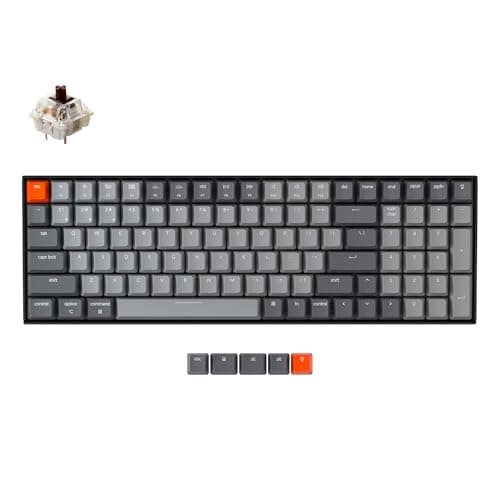 Keychron K4 96% Layout 100 Keys Wireless Bluetooth 5.1/Wired USB Mechanical Gaming Keyboard with Gateron G Pro Brown Switch White LED Backlight N-Key Rollover for Mac Windows PC-Version 2 - Image 1
