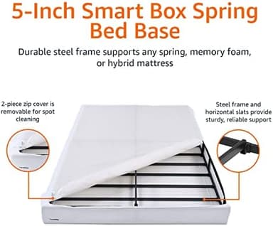AmazonBasics Mattress Foundation/Smart Box Spring - 5", Full - Image 6
