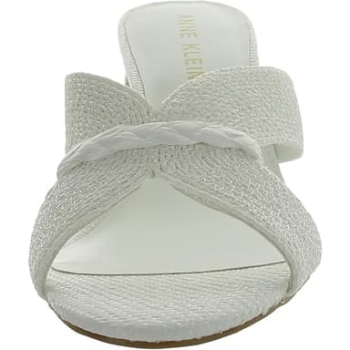Anne Klein Women's Aubrie Heel Sandal, White Raffia,8 M - Image 3