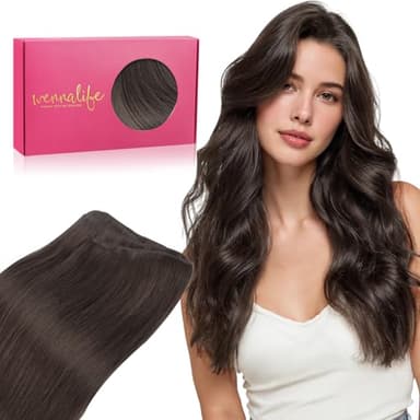 WENNALIFE Sew in Hair Extensions Real Human Hair, 18 Inch 90g Dark Brown Machine Weft Remy Hair Hand Tied Weft Straight Extensiones De Cabello Hmano