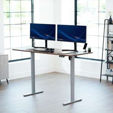 VIVO Electric 71 x 30 in Rustic Standing Desk, Memory Height Adjustment, 1B Series, Vintage Brown Top Gray Frame, DESK-KIT-1G7N - Image 2
