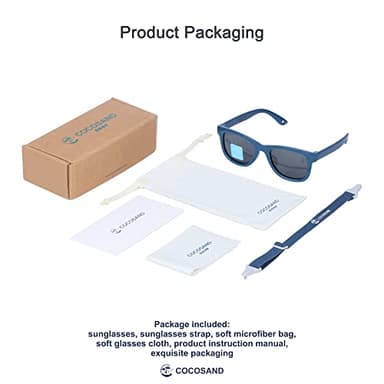 COCOSAND Flexible Polarized Baby Sunglasses with Strap Soft Silicone Nose Pad UV Protection for Infant Toddler Boys Grils Age 0-24 Months - Image 2