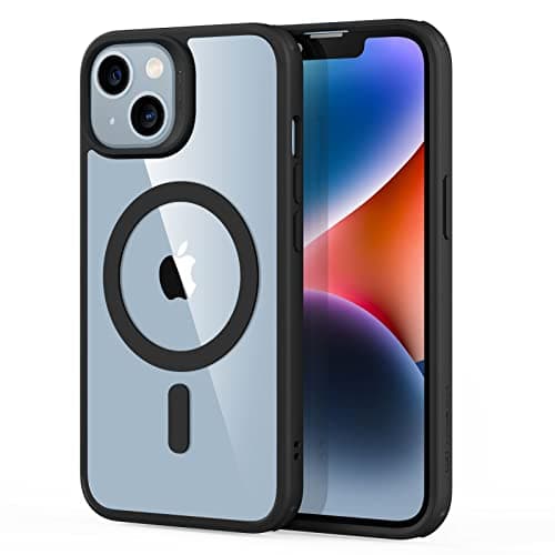 ESR for iPhone 14 /iPhone 13 Case, Compatible with MagSafe, Shockproof Military-Grade Protection, Magnetic Phone Case for iPhone 14/13, Classic Hybrid Case (HaloLock), Clear Black - Image 1
