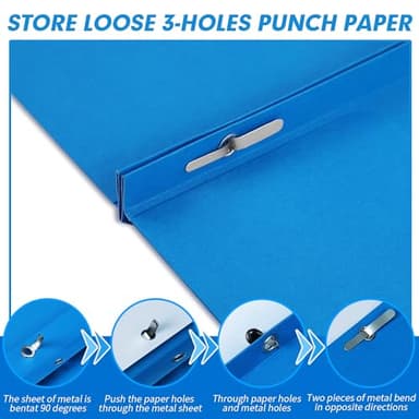 Two Pocket Folders, RAZCC 100 Pack Two Pocket with Prongs, 3 Prong Folders Fit Letter Size Paper, Pocket Paper File Folders for School Office Home Business, Assorted 5 Colors - Image 4
