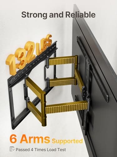 monTEK Ultra Slim TV Wall Mount for 43-90 Inch TVs | 1.1" Thin Low Profile Full Motion Bracket | Dual Swivel Articulating Arms with Tilt | Max VESA 600x400mm | Holds 132lbs | Fits 16"/18" Studs - Image 4
