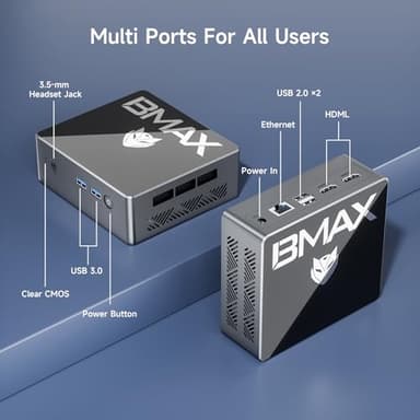 Bmax Mini PC B4 16GB RAM 512GB SSD, Intel Alder Lake N95 (Beat N100, up to 3.4 GHz) Win 11 Pro, Office Work Small Desktop Computer Support 4K UHD/Ubuntu/HDMI 2.0x2/Gigabit Ethernet/LAN/Dual-Band WiFi - Image 5