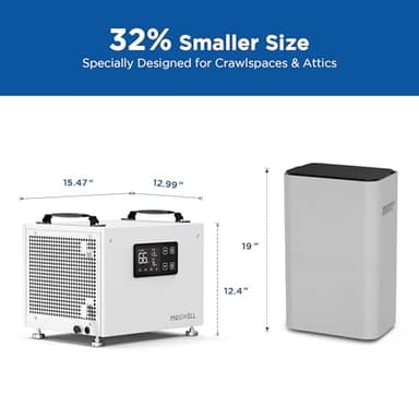 Moiswell 70 Pints Commercial Dehumidifier, Portable Crawl Space Dehumidifier for Basement Energy Star Certified Compact Dehumidifiers for Home with Drain Hose, Auto Defrost, Timer - Image 6