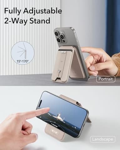 ESR for Magsafe Wallet with Full Find My Functionality, Magnetic Geo iPhone Wallet,3,000g Magnet Strength, Card-Holder with Adjustable Stand, for iPhone 17/16/15/14/13/12 Series, Desert - Image 5