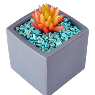 WAYBER 2 Lbs/920g Green Turquoise Decorative Stones Irregular Aquarium Pebbles Crystal Rocks Quartz Gravels for Fish Turtle Tank/Succulent Plants/Air Plants Decoration (Fill 2 Cups) - Image 6