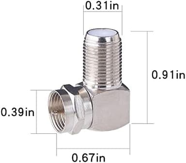 QDiShi 6 Pack F Type Coaxial Cable Right Angle Connector Male to Female Quick Connector Adapter for Tight Corners and Flat Panel TV Mounting – 90 Degree F Type Adapter for Wall Plates and Coax Cable - Image 4