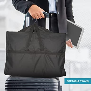 Lazebox 43" Travel Garment Bag with Accessories Zipper Pocket, Heavy Duty Suit Bag for Suits, Tuxedos, Dresses, Coats, Black, 1 pack - Image 6
