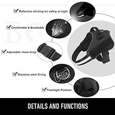 Bolux Dog Harness, No-Pull Reflective Dog Vest, Breathable Adjustable Pet Harness with Handle for Outdoor Walking - No More Pulling, Tugging or Choking (Black, M) - Image 2