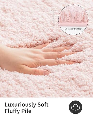 ILANGO Pink Bathroom Rugs 36" × 24" Non Slip & Super Absorbent Extra Thick Soft, Washable Bath Mat for Floor, Non Shedding Microfiber Plush Shaggy Bath Rug with Rubber for Bathtub Shower Room Sink - Image 4