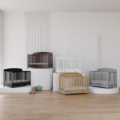 Graco Benton 5-in-1 Convertible Crib with Drawer (Pebble Gray) -Converts from Baby Crib to Toddler Bed, Daybed and Full-Size Bed,Fits Standard Full-Size Crib Mattress, Adjustable Mattress Support Base - Image 3