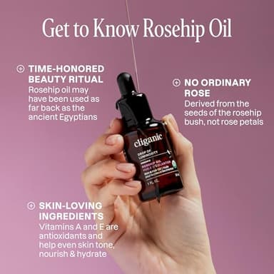 Cliganic Organic Rosehip Seed Oil for Face, 100% Pure | Natural Cold Pressed Unrefined Non-GMO | Carrier Oil for Skin, Hair & Nails - Image 3