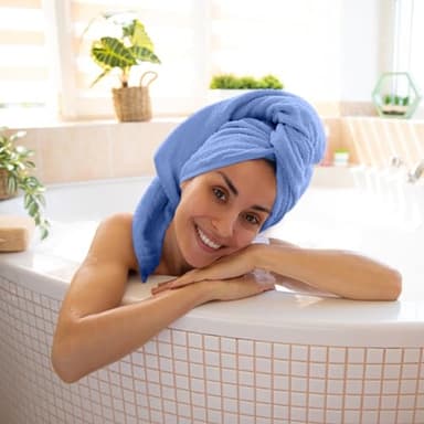 QUBA LINEN 100% Cotton Bath Towel Set – Soft, Absorbent Towels for Bathroom, Spa & Gym Use – Durable, Reusable & Machine Washable Bath Towels - Multi-Color, 27 x 54 Inches, Pack of 6 - Image 5