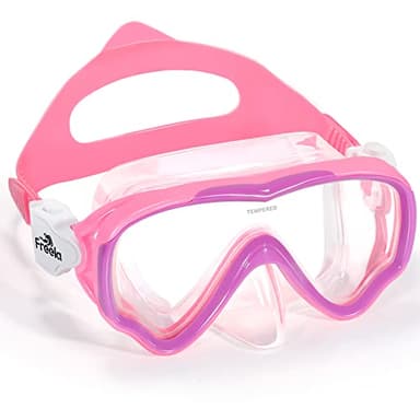 Freela Kids Mask Swim Goggles Swimming Goggles for 6-14 4-7 8-12, Kids Swim Goggles with Nose Cover Anti Fog Clear View Snorkeling Gear Mask Youth Girls Boys Junior Water Pool Beach Open Water Glasses - Image 1