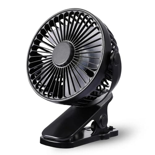Portable Clip on Fan, Rechargeable USB Desk Fans, Stroller Fan With TYPE-C Port 360° Rotatable Personal Small Mini Table Fan for Home Office Car Seat Crib Camping - Image 1