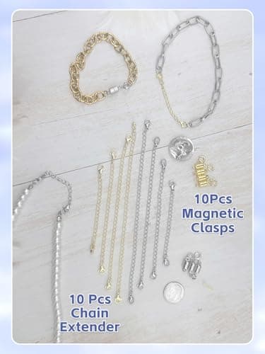 Evnlo Necklace Extender and Magnetic Necklace Clasp,Gold and Silver Chain Extenders for Necklaces Bracelet Jewelry - Image 4