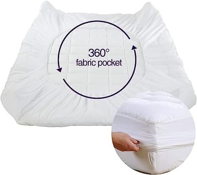EASELAND Twin XL Mattress Pad Pillow Top Quilted Fitted Mattress Cover/ Protector Extra Long Cotton Top 8-21" Deep Pocket Cooling Mattress Topper (39x80 Inches, White) - Image 5