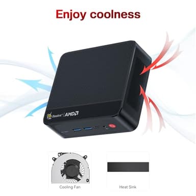 Beelink SER5 PRO Mini PC,AMD Ryzen 7 5825U(8C/16T,up to 4.5 GHz),Mini Computer 16GB DDR4 RAM 500GB M.2 SSD Graphics 8 core 2000 MHz Wifi6/BT5.2/HDMI+DP+Type-C,Support Triple-Screen Display,Win 11 Pro - Image 7