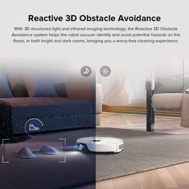 roborock S8+ Robot Vacuum, Sonic Mop with Self-Empty Dock, Stores up to 60-Days of Dust, Auto Lifting Mop, Ultrasonic Carpet Detection, 6000Pa Suction, White - Image 4